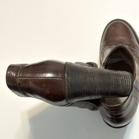 Ugg Collection Women Size 9 Giacinta Brown Ankle Boots Snake Skin Made In Italy - Picture 15 of 16